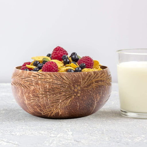 Jumbo Natural Coconut Bowls Crafted (Forest Bowl) Handmade by rural artisans in south east asia - Local Option
