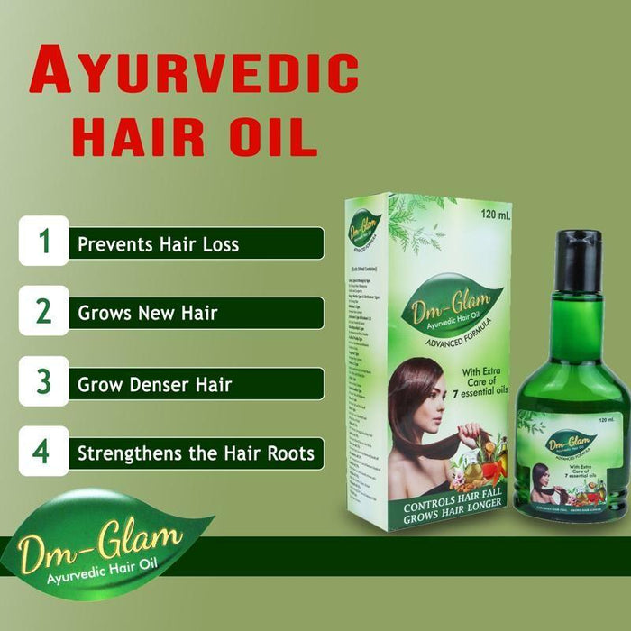 DM ElixirCare Glam Oil | 7 essential oils | Ayurvedic oil | For Hair fall, New Hair Growth & Hair Thinning |  Advanced Formula | Pack of 2 - Local Option