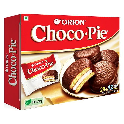 Orion Assorted Pack of 4 - Original Choco Pie 12p, Strawberry Choco Pie 12p & O'Rice cracker 14px2