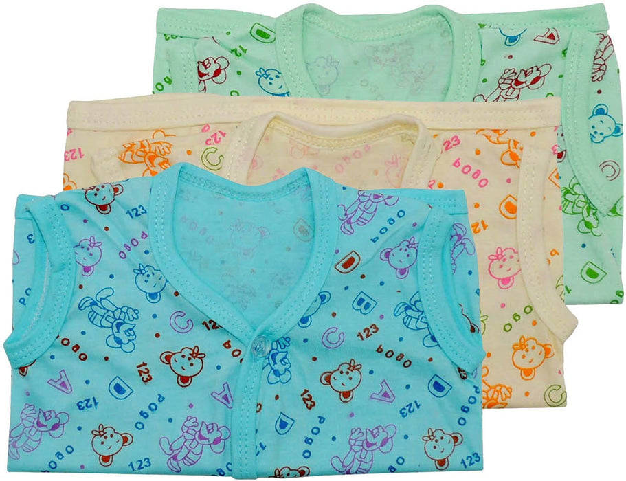 LIFE BEGIN ; A UNIT OF SATYAMANI Baby Half Sleeve T Shirt/Jhabla Soothing Printed Colours Size Large (6 Months Above) (Pack of 3)