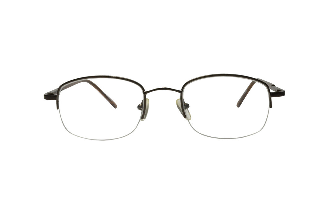 Generic affable|zero power or with power|antireflection coating|reading eyeglass halfrim metal square eyeglass for men & women (Unisex) with near vision lenses|small|sku:-RD_259 +4.00