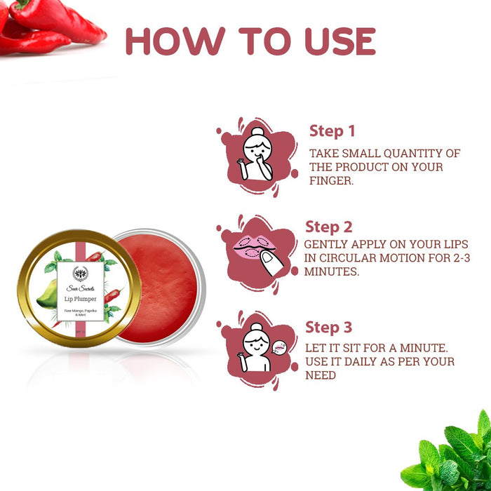 Raw Mango, Paprika & Mint Lip Plumper - For chapped lips - Local Option