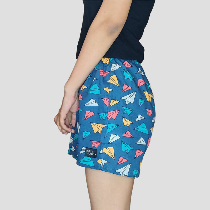 Whats Down Grey Paper Planes Womens Boxers - Local Option