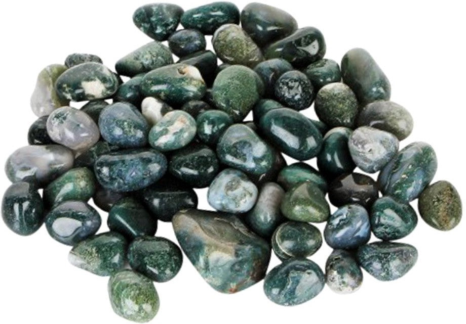 SATYAMANI Natural Moss Agate Tumble Stone (250 gm.)