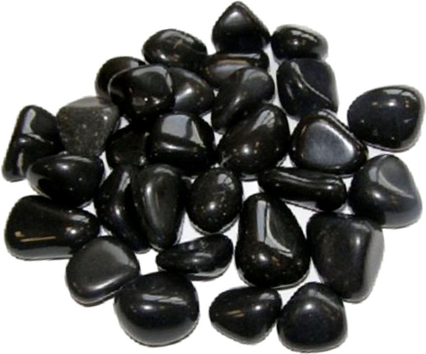 SATYAMANI Natural Black Agate Tumble Stone (Set of 5)