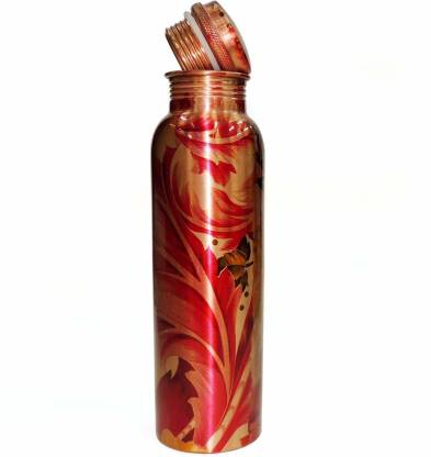 ALOKIK Leak Proof Red Wine Copper Bottles for Water 1 Litre Bottle for Travelling (Pack of 1 Pc.)