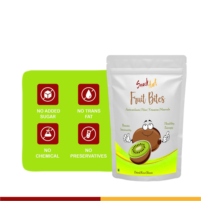 Snack Aart Fruit Bites- Kiwi | Dried Fruits For Fruit Nutrition on the go| High Fiber, Healthy Energy, Vitamin C| Pack of 2 X100g - Local Option