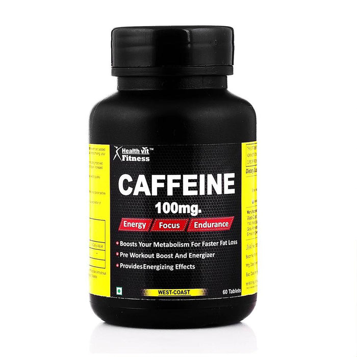 Healthvit Fitness Caffeine 100 mg - 60 Tablets (Energy, Focus & Endurance) - Local Option
