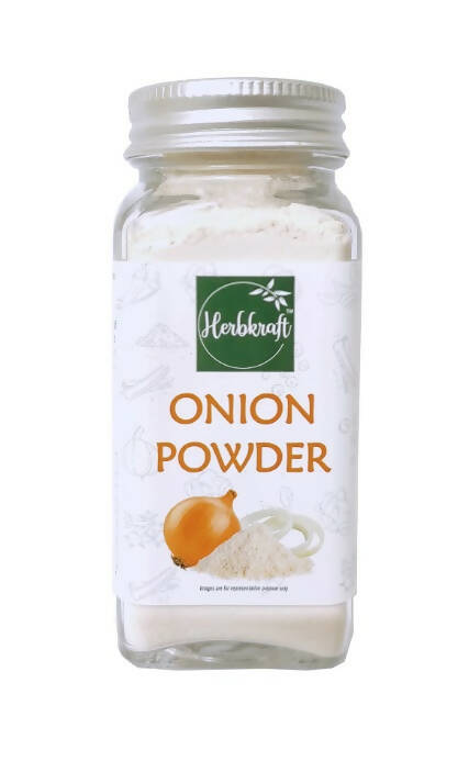 Herbkraft - Onion Powder 50 GM Pack of 1 | Fresh and Natural Herbs and Seasonings | Dry Leaves | Grocery - Masala - Spices | Sauces - Soups - Salad Dressings | No Added Colour and Flavour