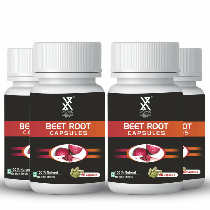 Beet root Capsule | Blood Pressure, Good for Athletes, Boosts Digestion, Improves Brain function | Xovak Pharmtech