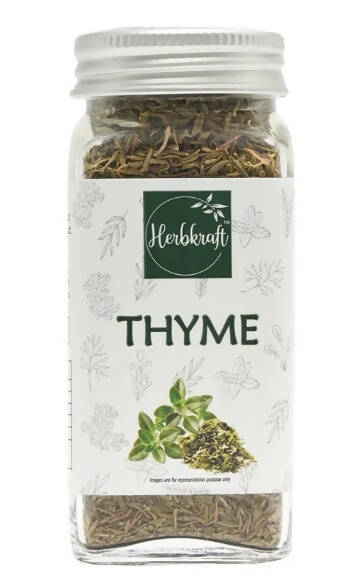 Herbkraft - Thyme 23 GM Pack of 1 | Fresh and Natural Herbs and Seasonings | Dry Leaves | Grocery - Masala - Spices | Vegetable Stir Fry - Soups - Sauces - Bread | No Added Colour and Flavour