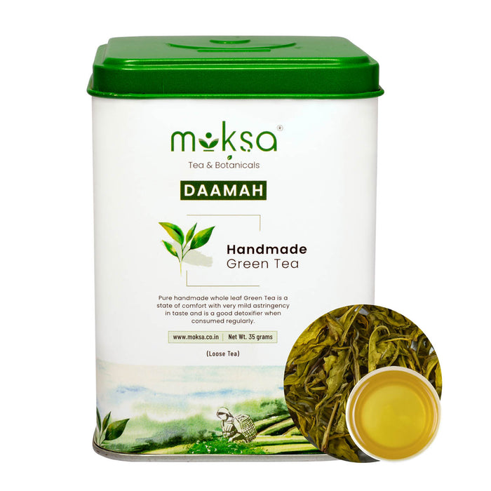 Moksa Handmade Green Tea Organic with Antioxidants 35g with Free Samplers