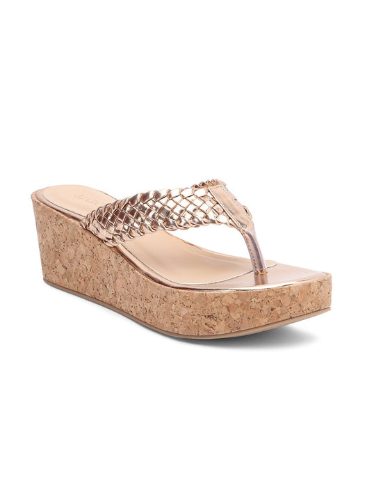 Rose Gold Woven Wedges by Marche Shoes - Local Option