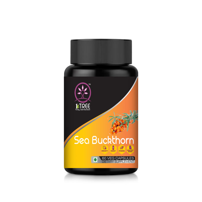 1 Tree Sea Buckthorn Capsules For Improve Stamina & Immune System –Sea Buckthorn Powder 60 Caps