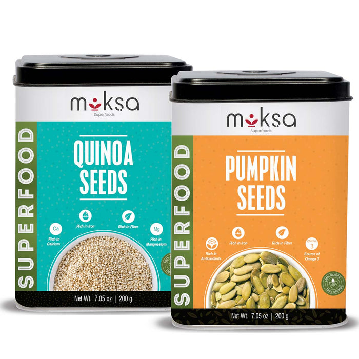 Moksa Quinoa and Pumpkin Seeds for Eating Organic 200g x 2 with Free Samplers