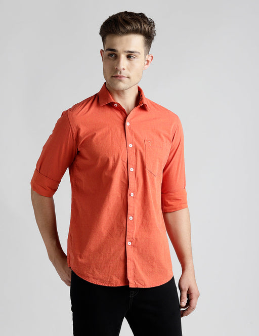 Men Orange  Solid Shirt Shirts 699.00