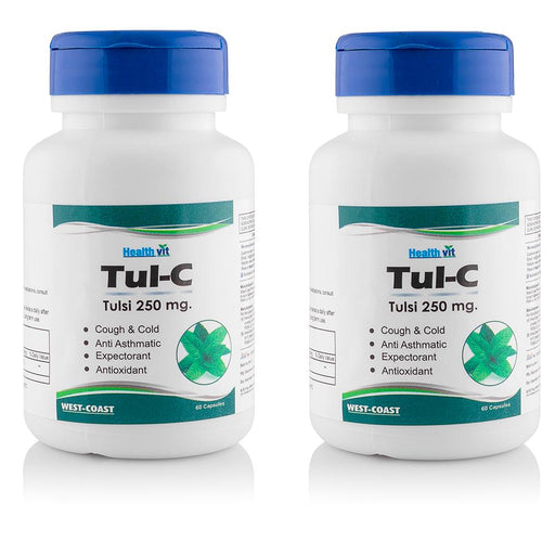 HealthVit TUL-C Tulsi powder 250MG | 60 Capsules (Pack Of 2) - Local Option