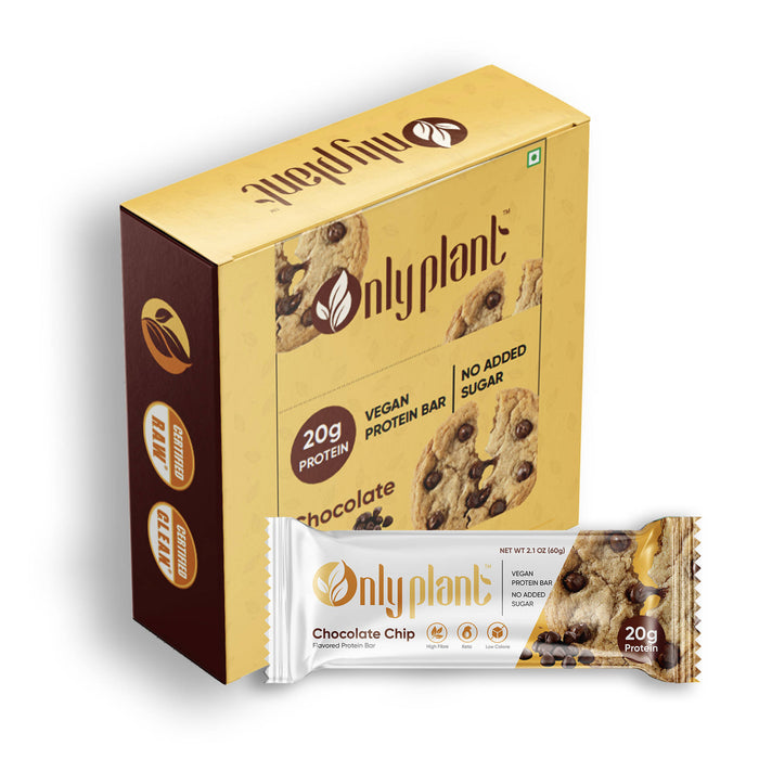 Only Plant Choclate Chip Cookie Plant Based Vegan Protein Bar, Pack of 6