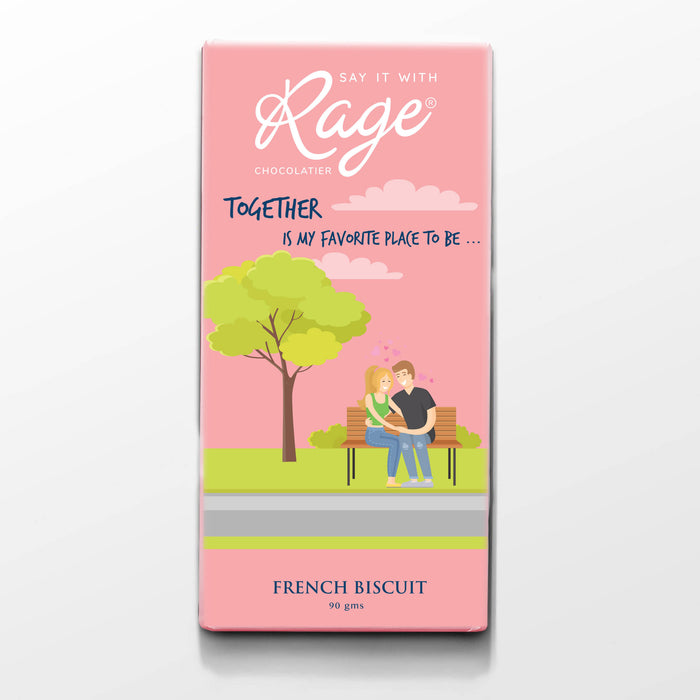 Rage Together is My Favorite Place French Biscuit Chocolate Bar , 90 Grams - Local Option