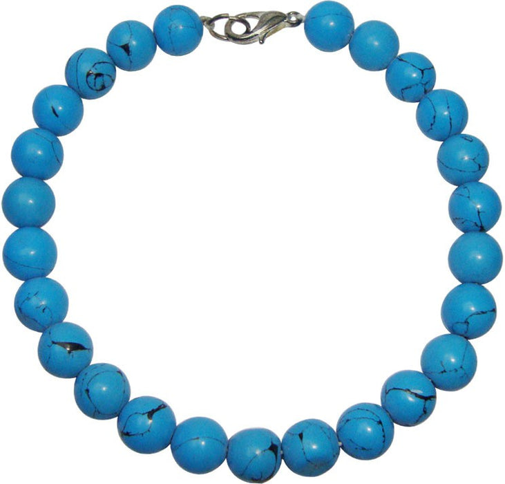 SATYAMANI Natural Energized Original Blue Howlite Beads Bracelet with Hook (Pack of 1 Pc.)