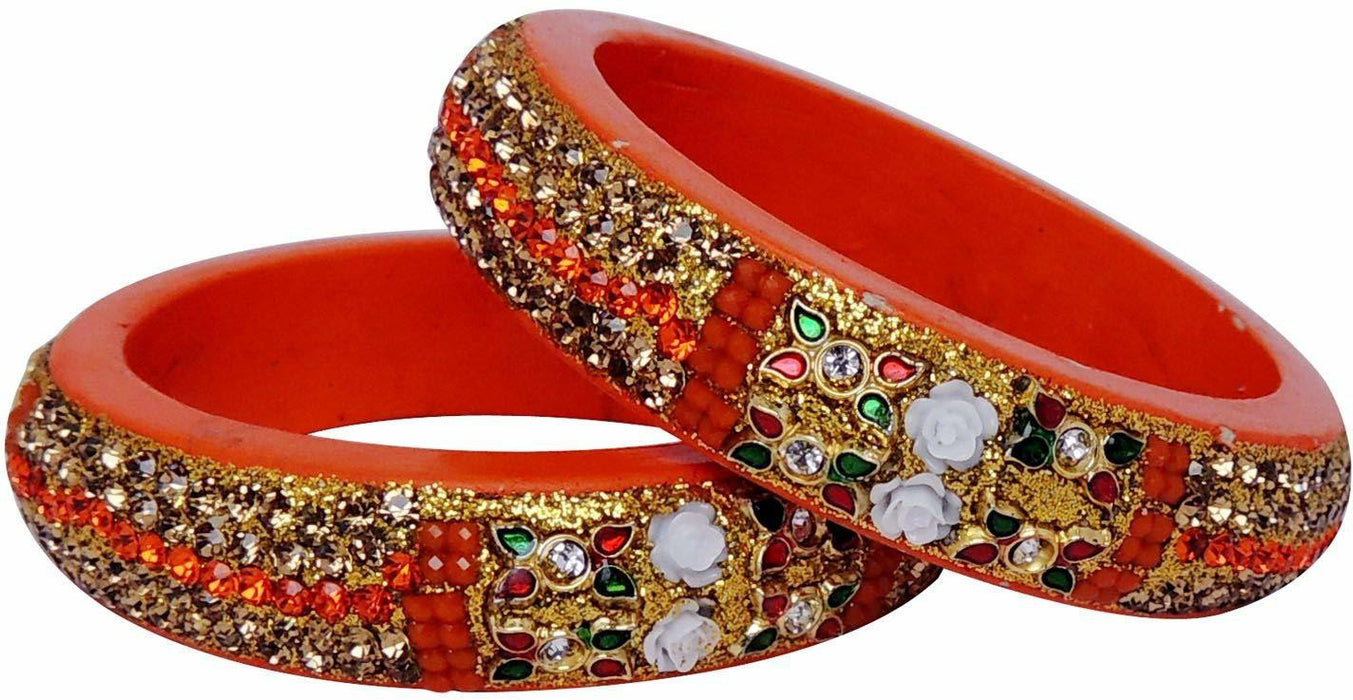 SATYAMANI Jaipur Typical Lakh Jewellary Bangles Art 5 (Set pf 2 pcs.)