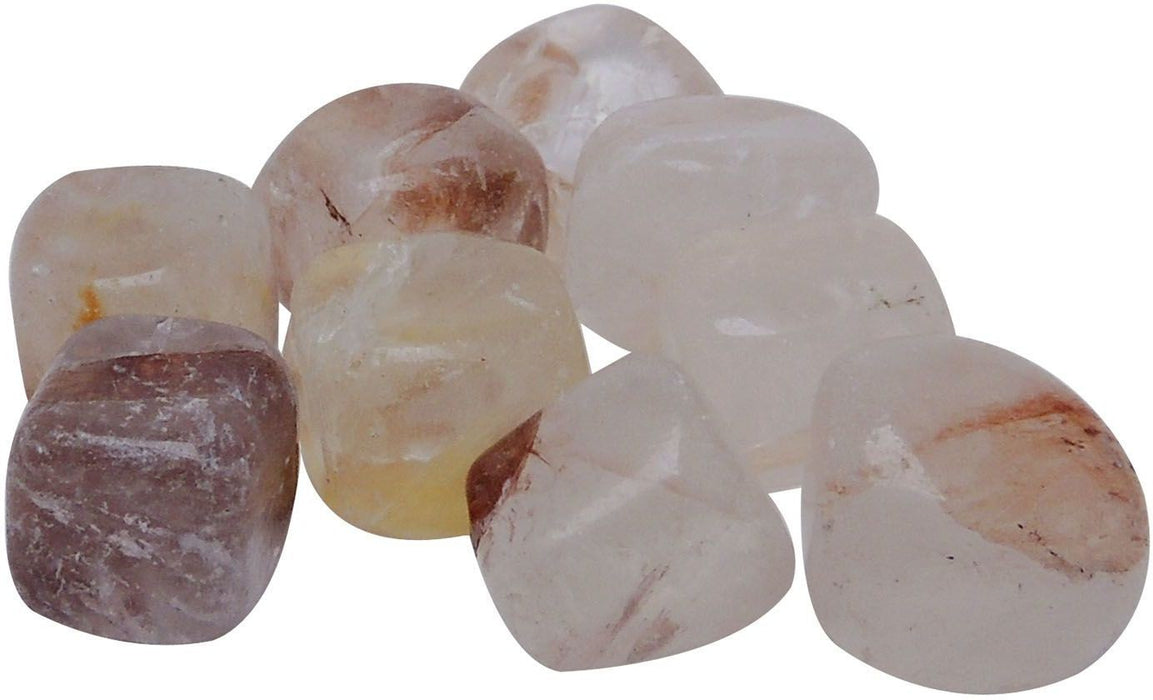 SATYAMANI Natural Energized Rare Lodolite Shamanic Dreamstone with Rainbow Stone Tumble (Pack of 2 Pcs.)