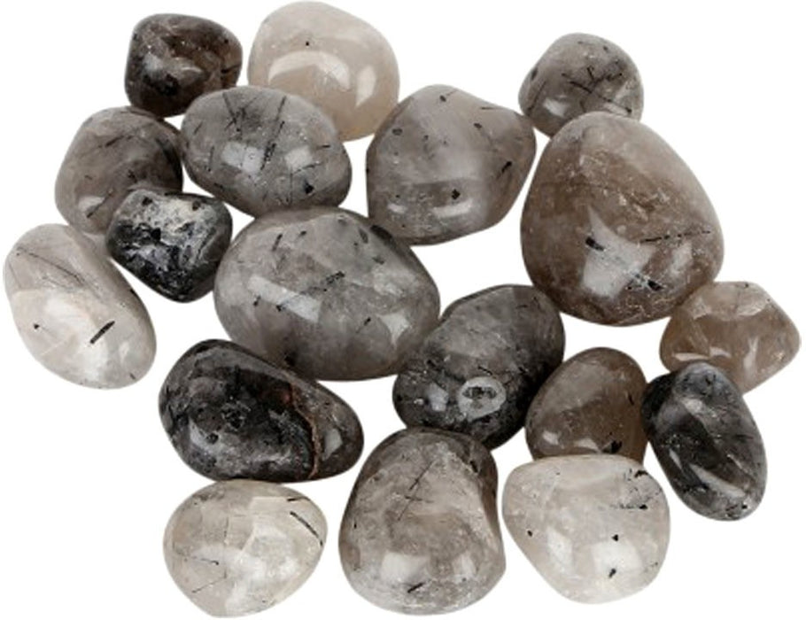 SATYAMANI Natural Tourmaline Quartz Tumble Stone (Set of 5)