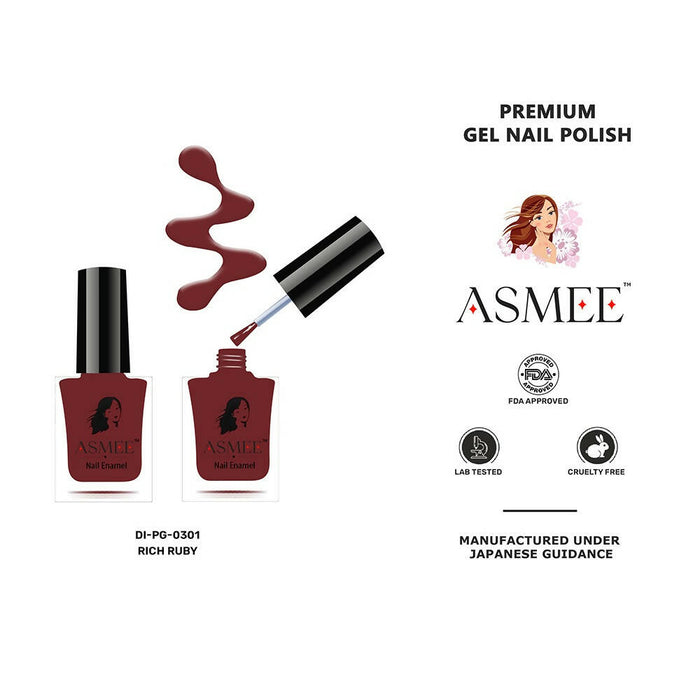 Asmee Premium Gel Nail Polish - Rich Ruby