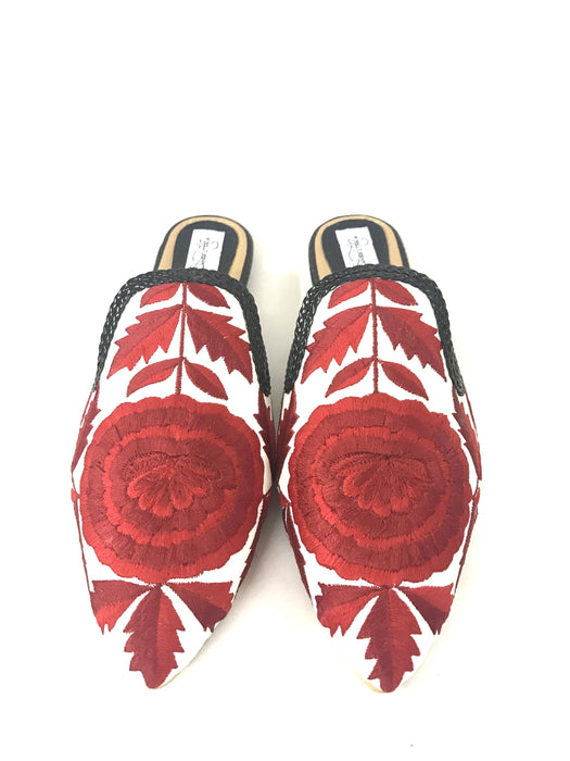 Red Flower Bloom Slip on Loafersby Sole House - Local Option