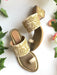 Baroque Gold Zari Block Heels by Sole House - Local Option