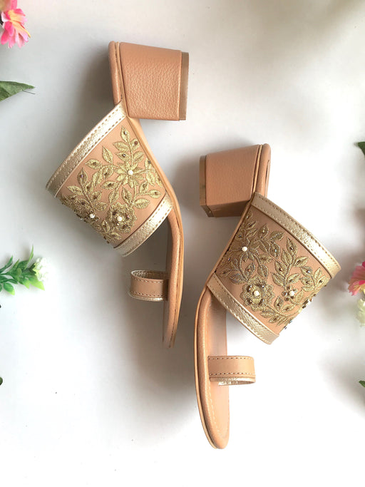 Baroque Nude Block heels by Sole House - Local Option