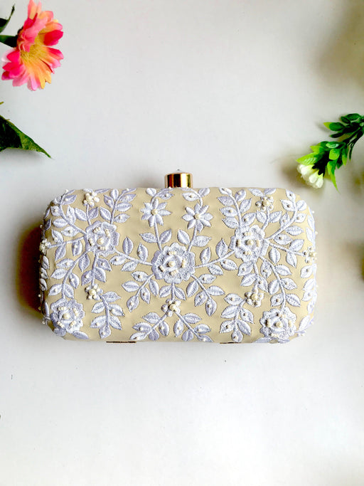 CrÃ¨me Baroque Clutch by Sole House - Local Option
