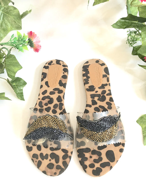 Leopard Feather Sliders by Sole House - Local Option