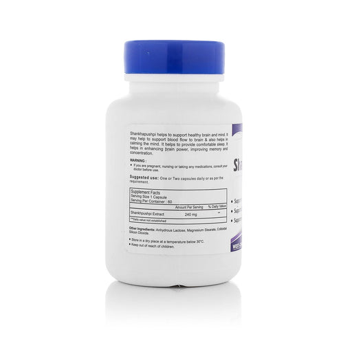 Healthvit Shankhpushpi Pure Extract 240 mg, 60 Capsules - Local Option