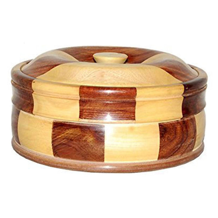 Desi Karigar® Beautiful Wooden Antique Handcrafted Chapati Box