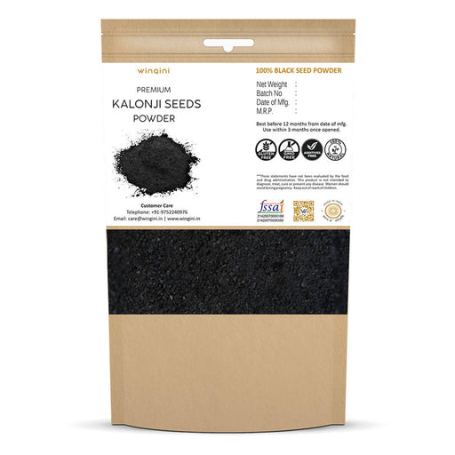 Wingini® Kalonji Powder/Black Seed Powder For Hair Growth, Skin, Weight (Nigella Sativa Powder/Black Cumin Seeds Powder/Karunjeeragam Podi) - Preservatives Fee - Local Option