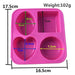 4 Cavities - Circle, Square, Oval and Heart Shape (PUR1015-14) - Local Option