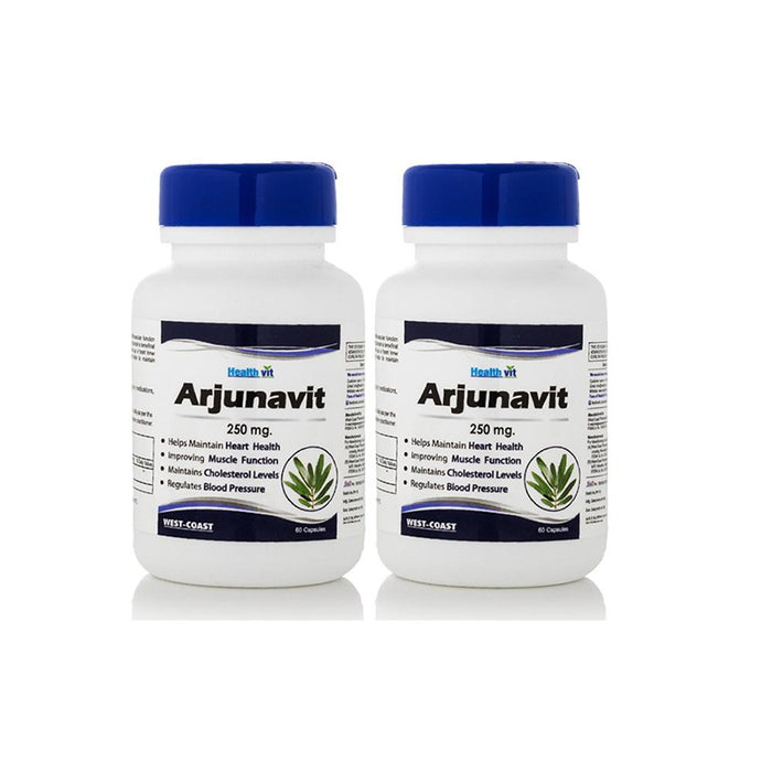 HealthVit Arjunavit Arjuna Powder 250MG 60 Capsules (Pack Of 2) - Local Option