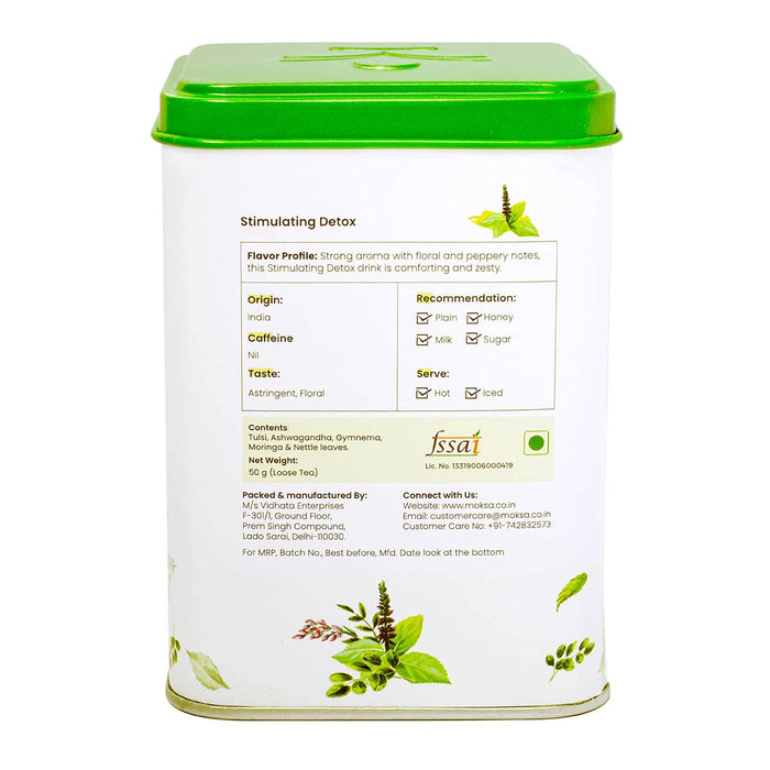 Moksa Herbal Tea with 5 Whole Spices Stimulating Detox Loose Leaves Tea 50g with Free Samplers