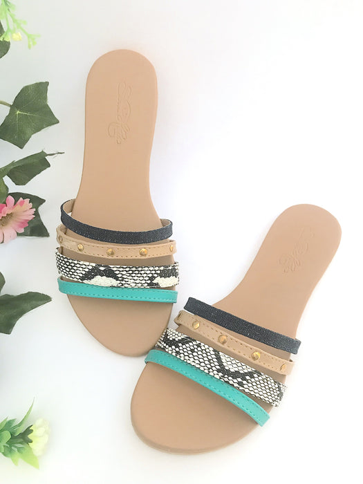 Snake Print Multi Strap Slider by Sole House - Local Option