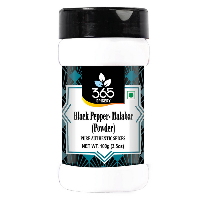 365 Spicery Black Pepper Powder- Malabar - (100 gm | Jar)