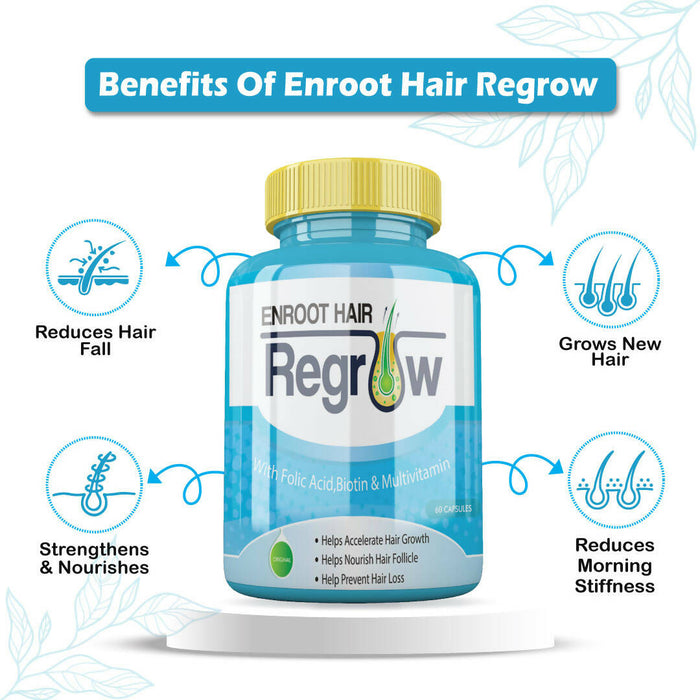 Divya shree Enroot Regrow Hair Capsule Helps Accelerate Hair Growth, Nourish Hair Follicle, Hair Growth Treatment 60 Capsule, Jeevan Care Ayurveda