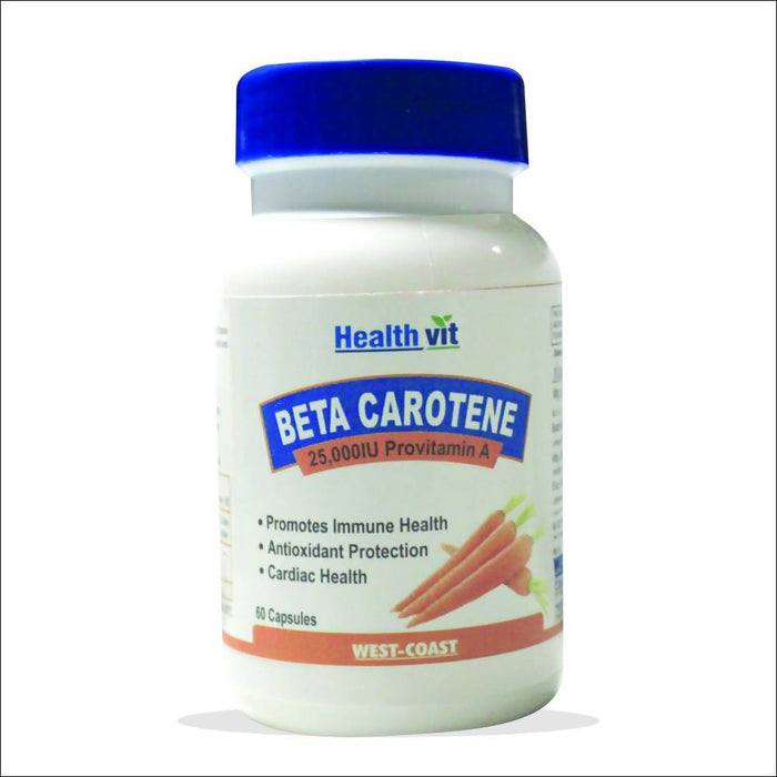 HealthVit Beta-Carotene 25000IU Provitamin A60 Capsules For Healthy Heart - Local Option
