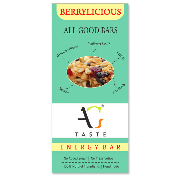 AG Taste Energy I Granola Bars | Berrylicious, Pack of 12 Bars - Local Option