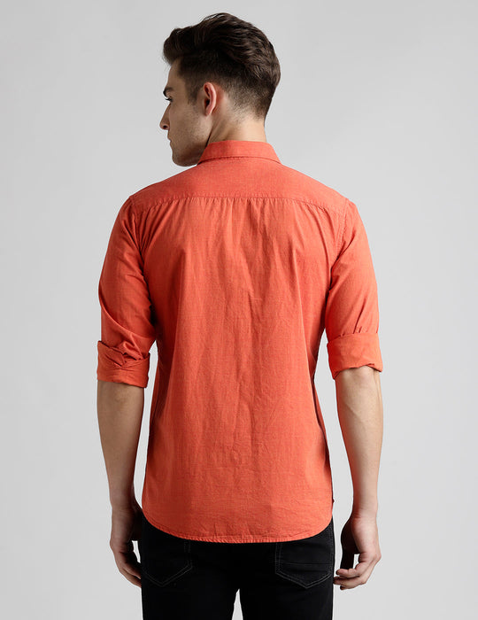 Men Orange  Solid Shirt Shirts 699.00