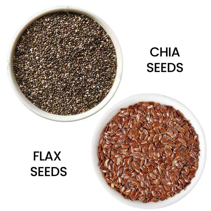 Moksa Seeds Combo for Eating Organic Superfood 400g x 2 (CHIA-Flax) with Free Samplers