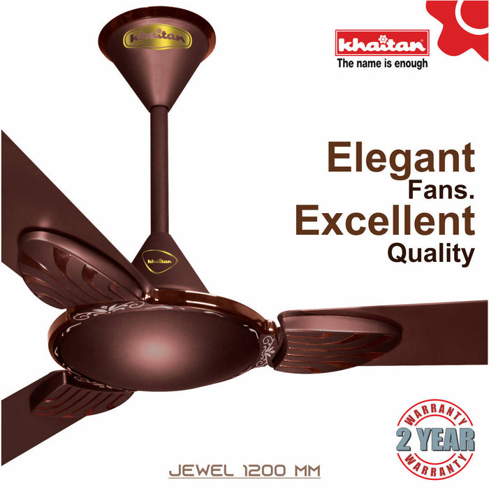 Khaitan JEWEL 1200 mm, 3 Blades Ceiling Fan, 390 RPM (Coco Brown)