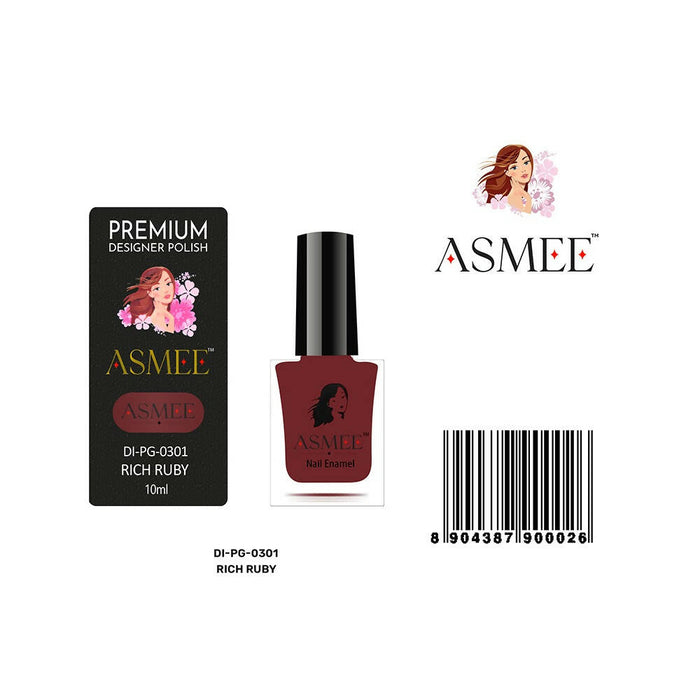Asmee Premium Gel Nail Polish - Rich Ruby