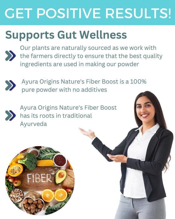 Ayura Origins Nature's Fiber Boost Digestion Fix IBS Control Digestion and Gut Management