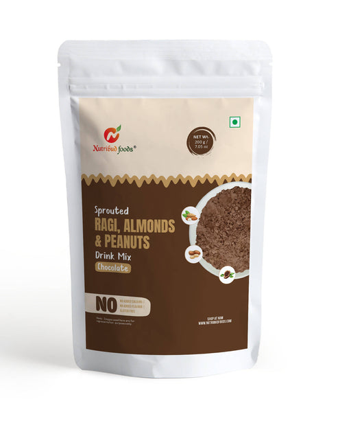 Sprouted Ragi, Almonds & Peanuts Drink Mix (Chocolate) -- 200g - Local Option